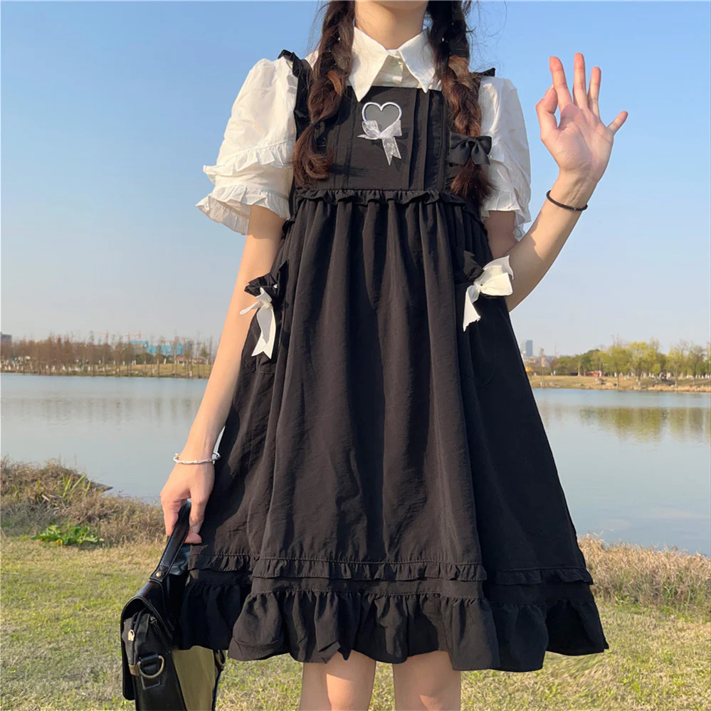 sweet and cute suspender dress  HA0818 - Image 2