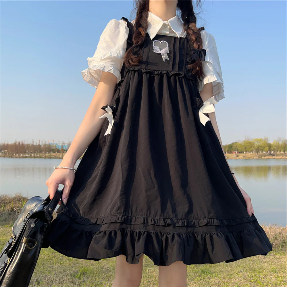 sweet and cute suspender dress  HA0818 - Image 4