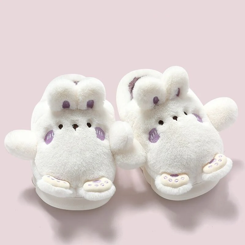 Cute Thick-soled Warm Fur Slippers   HA1348 - Image 3