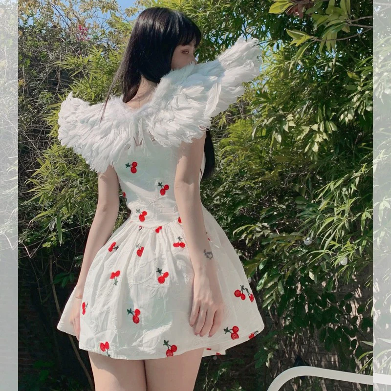 Cute Waisted Puffy Sling Dress   HA1599 - Image 5