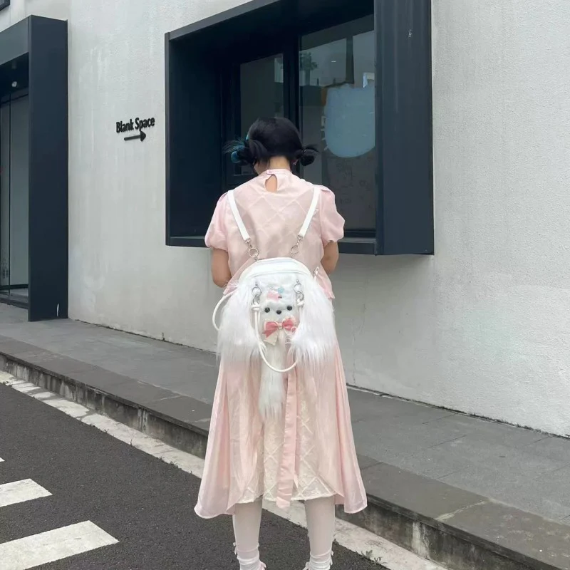 Cute White Dog Backpack   HA2033 - Image 4
