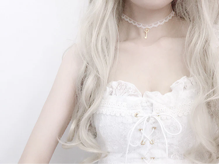 Cute white lace bow dress   HA0399 - Image 3