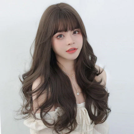 Daily bangs and long curly hair HA0145