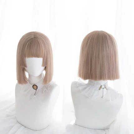 Daily cute short straight apricot fake hair   HA0162 - Image 3
