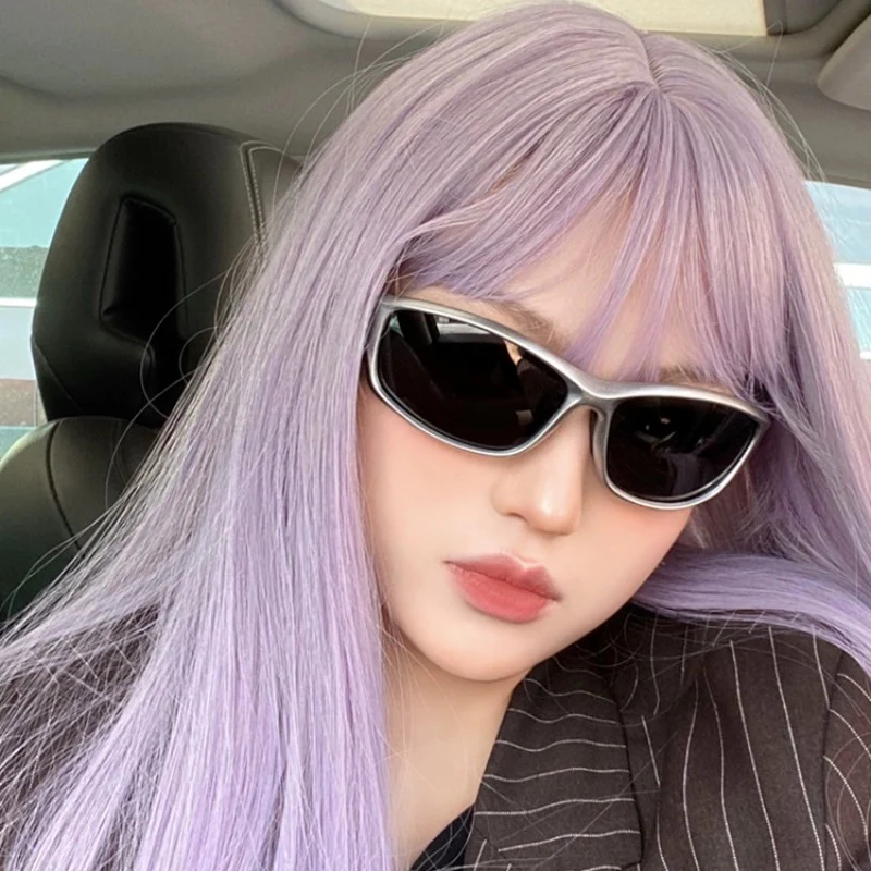 Daily gray -purple long straight hair   HA1669 - Image 3