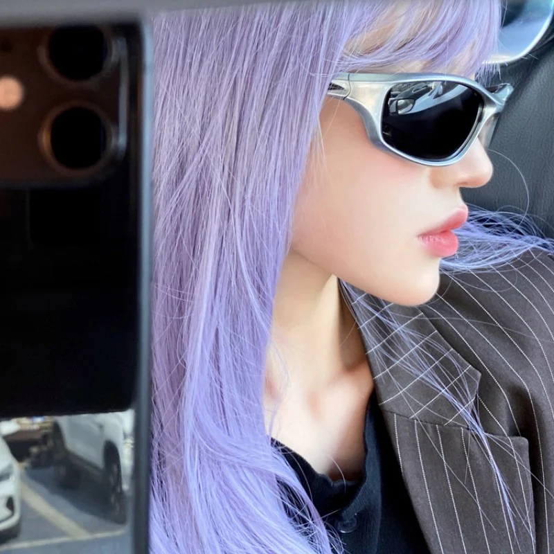 Daily gray -purple long straight hair   HA1669 - Image 5