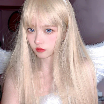 Daily sweet and cute blonde long straight hair   HA0163 - Image 2