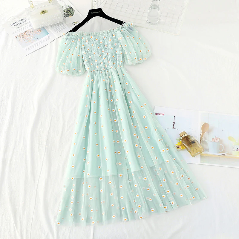 Daisy Embroidered Mesh Dress  HA0791 - Image 2