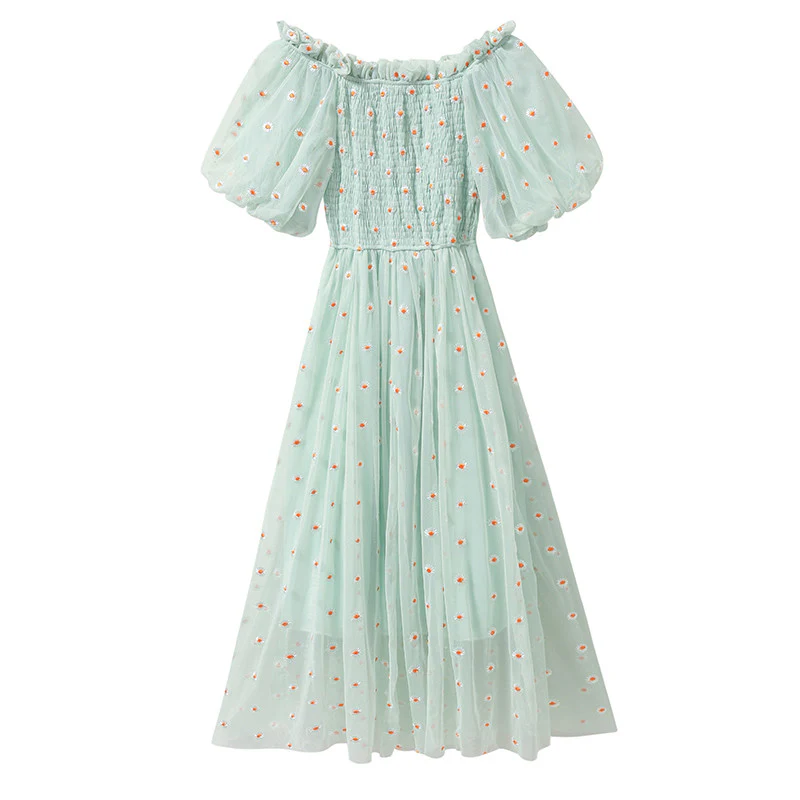 Daisy Embroidered Mesh Dress  HA0791 - Image 7