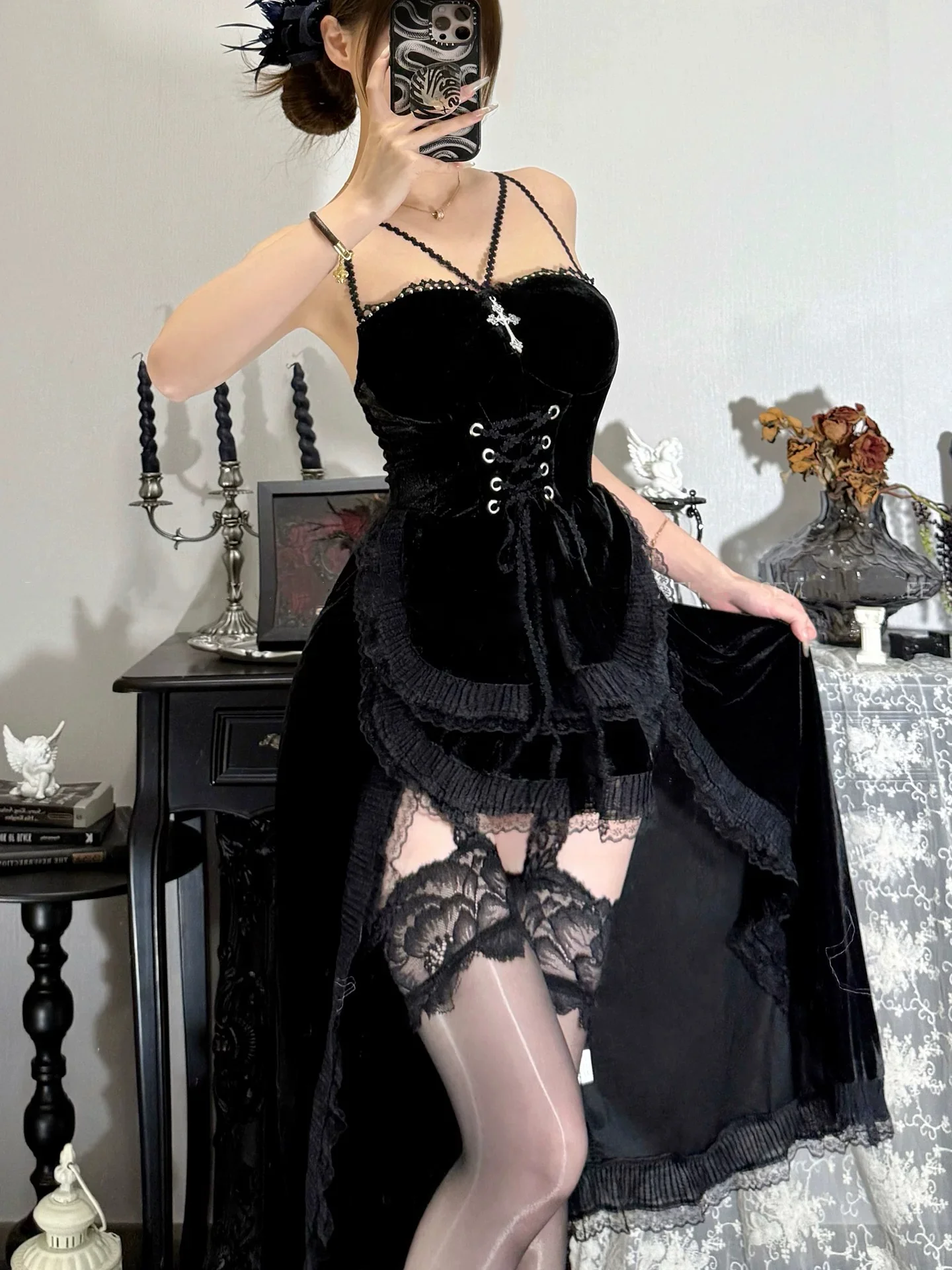 Dark Gothic Dress HA2982 - Image 4