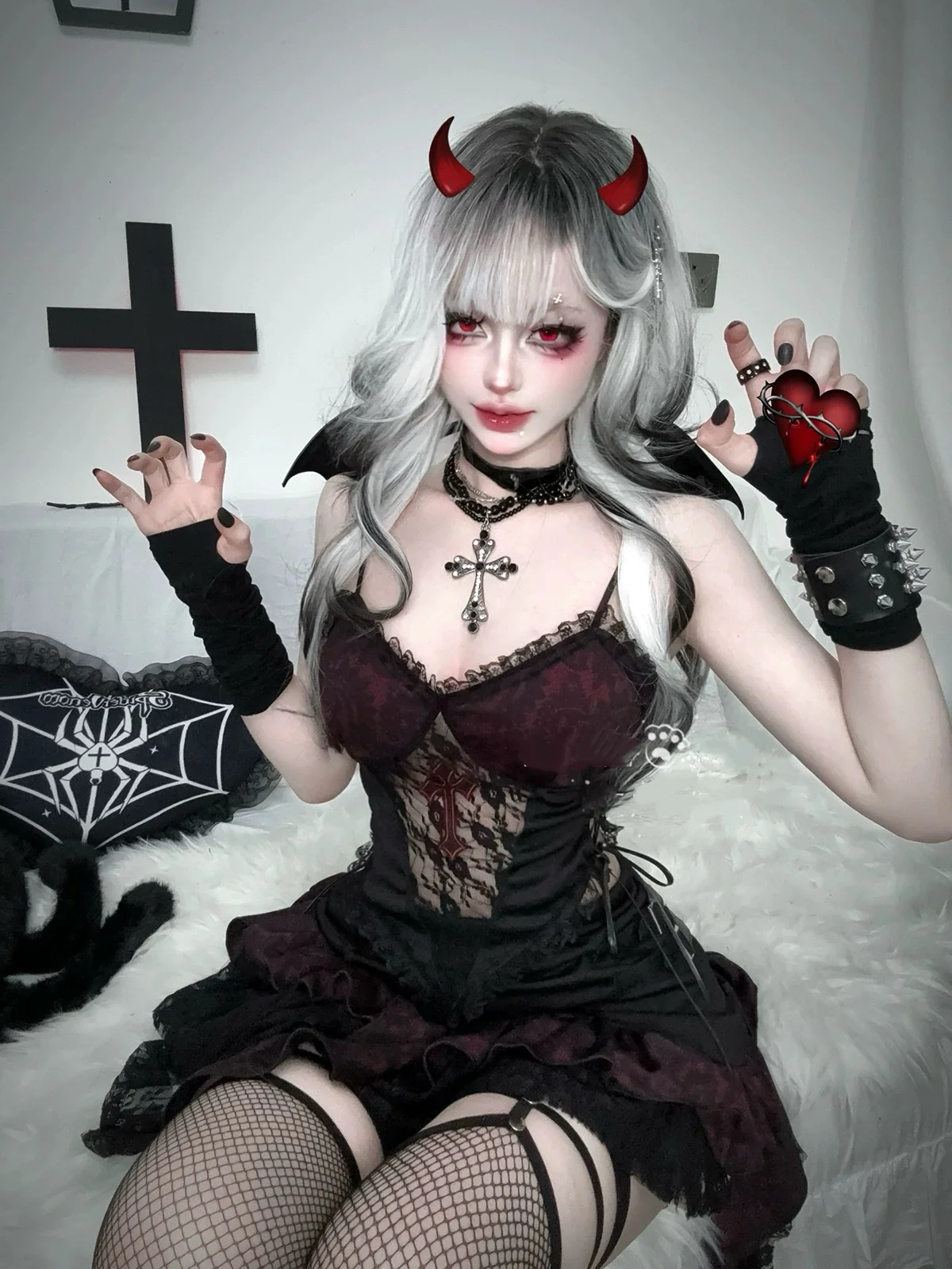 Dark Gothic Vest Short Set HA29718 - Image 7