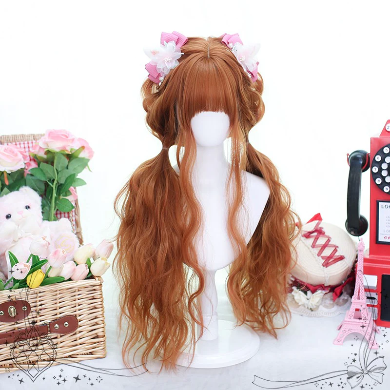 Dirty orange long curly wig HA1834 - Image 4