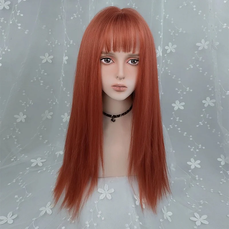 Dirty Orange Long Straight Wig HA1813 - Image 3