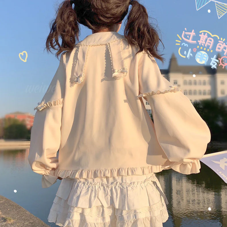 Doll Collar Rabbit Ear Long Sleeve Top  HA1409 - Image 2