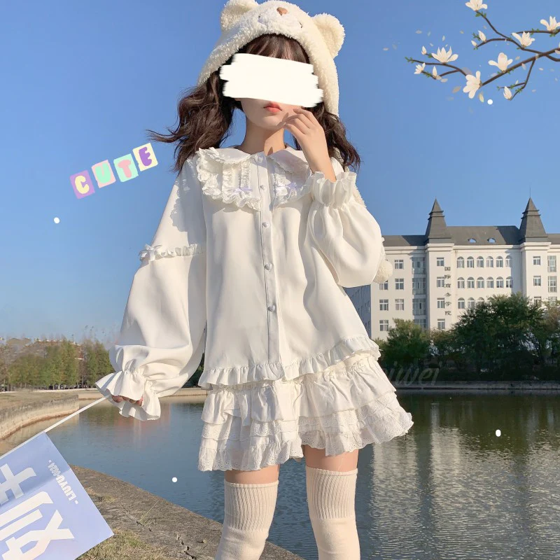 Doll Collar Rabbit Ear Long Sleeve Top  HA1409 - Image 6