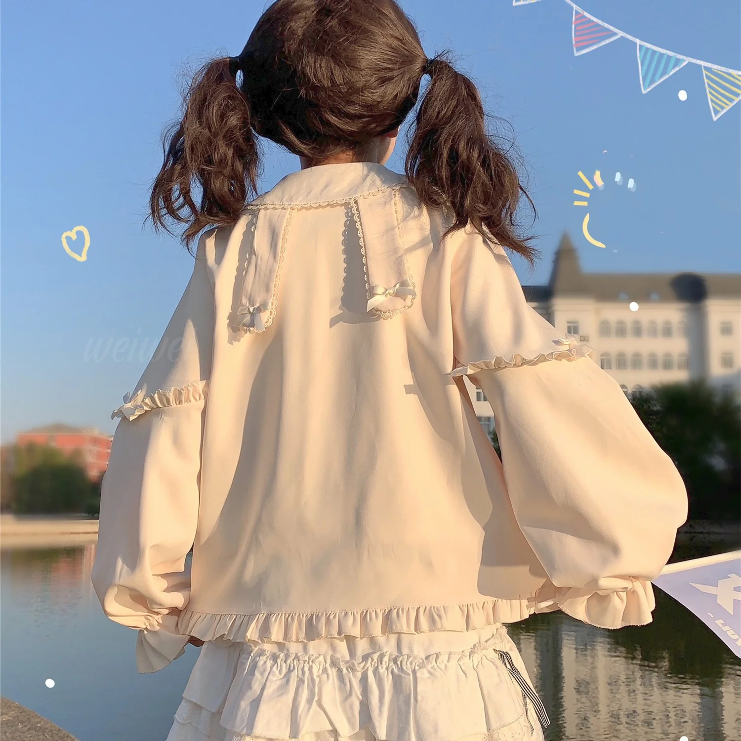 Doll Collar Rabbit Ear Long Sleeve Top  HA1409 - Image 7