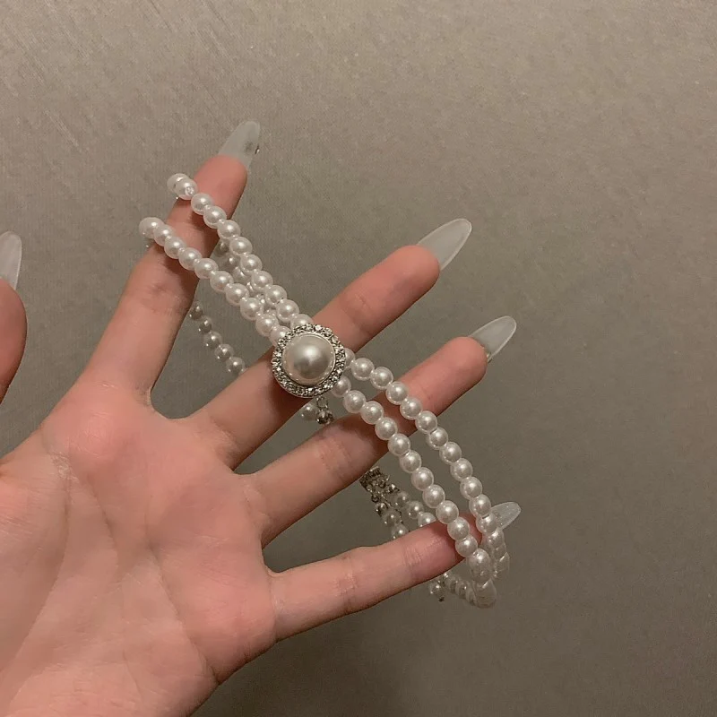 Double Pearl Necklace   HA1820 - Image 3