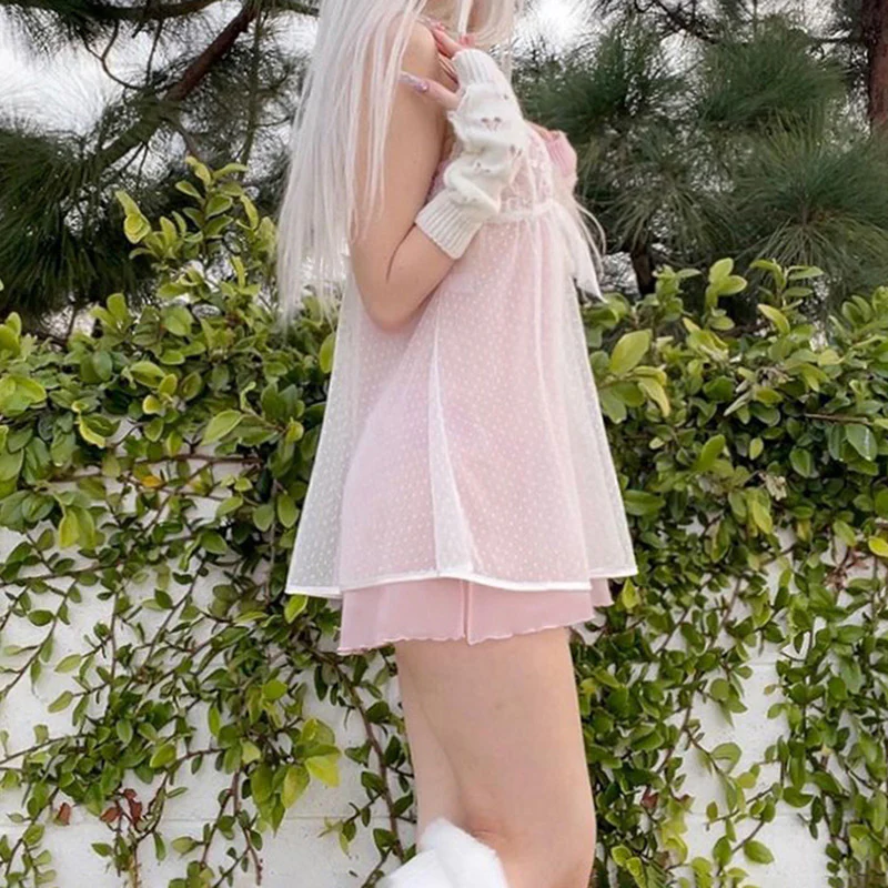 Double pink slip dress HA0908 - Image 2