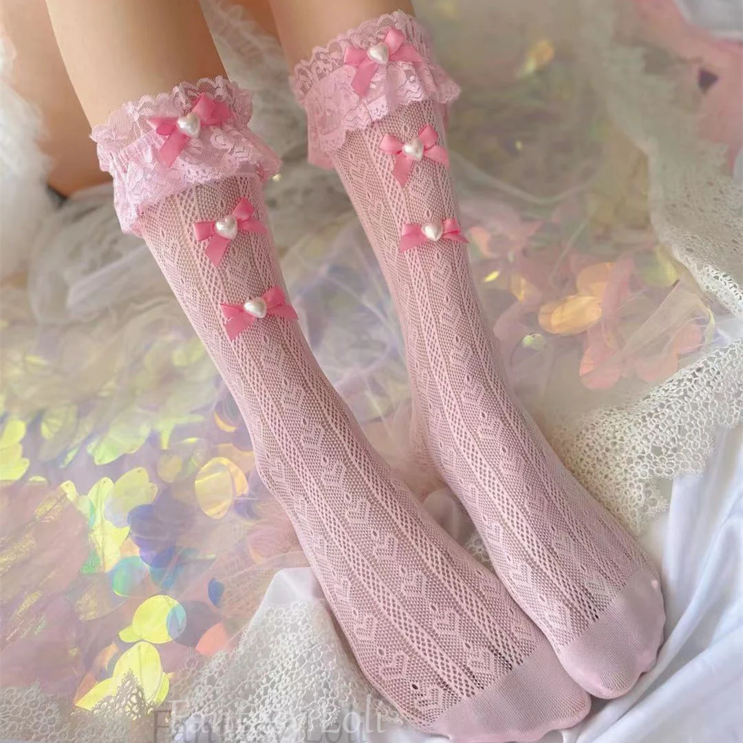 Dream bow love lace socks HA0630