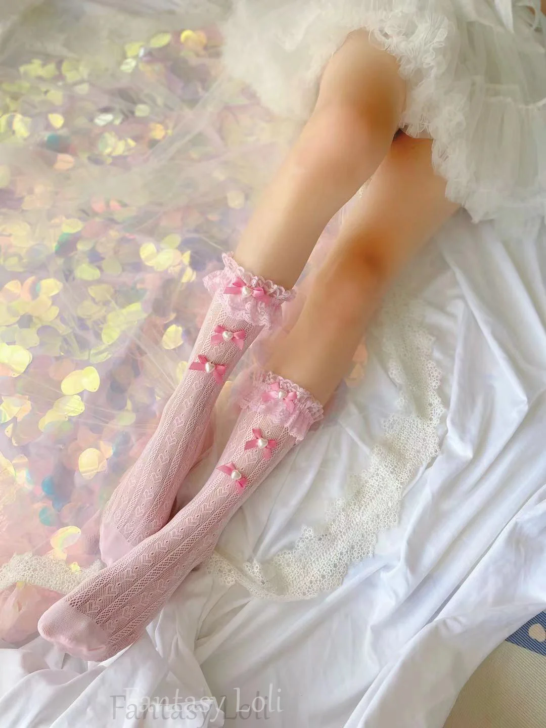 Dream bow love lace socks HA0630 - Image 4