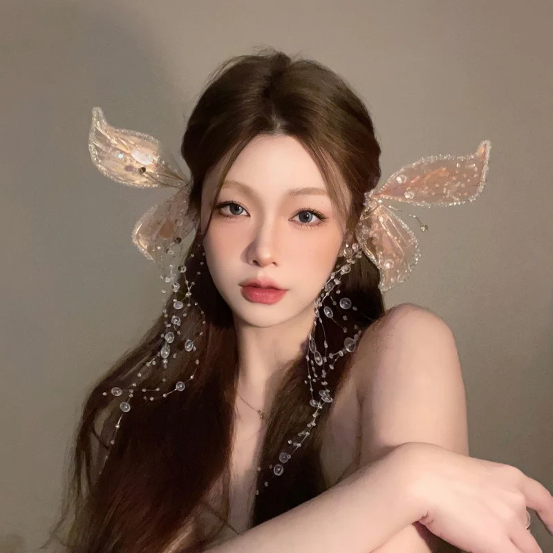 Elf Ear Bridal Crystal Barrette   HA1596 - Image 2