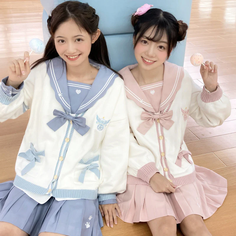 Embroidered Bow Knit Cardigan   HA0574 - Image 3