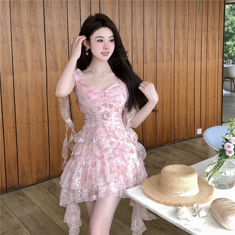Embroidered High Waist Cake Dress   HA1894 - Image 4