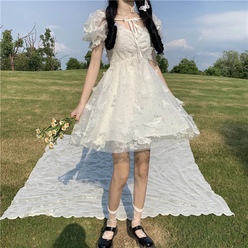 Fairy sweet white dress   HA0692 - Image 3