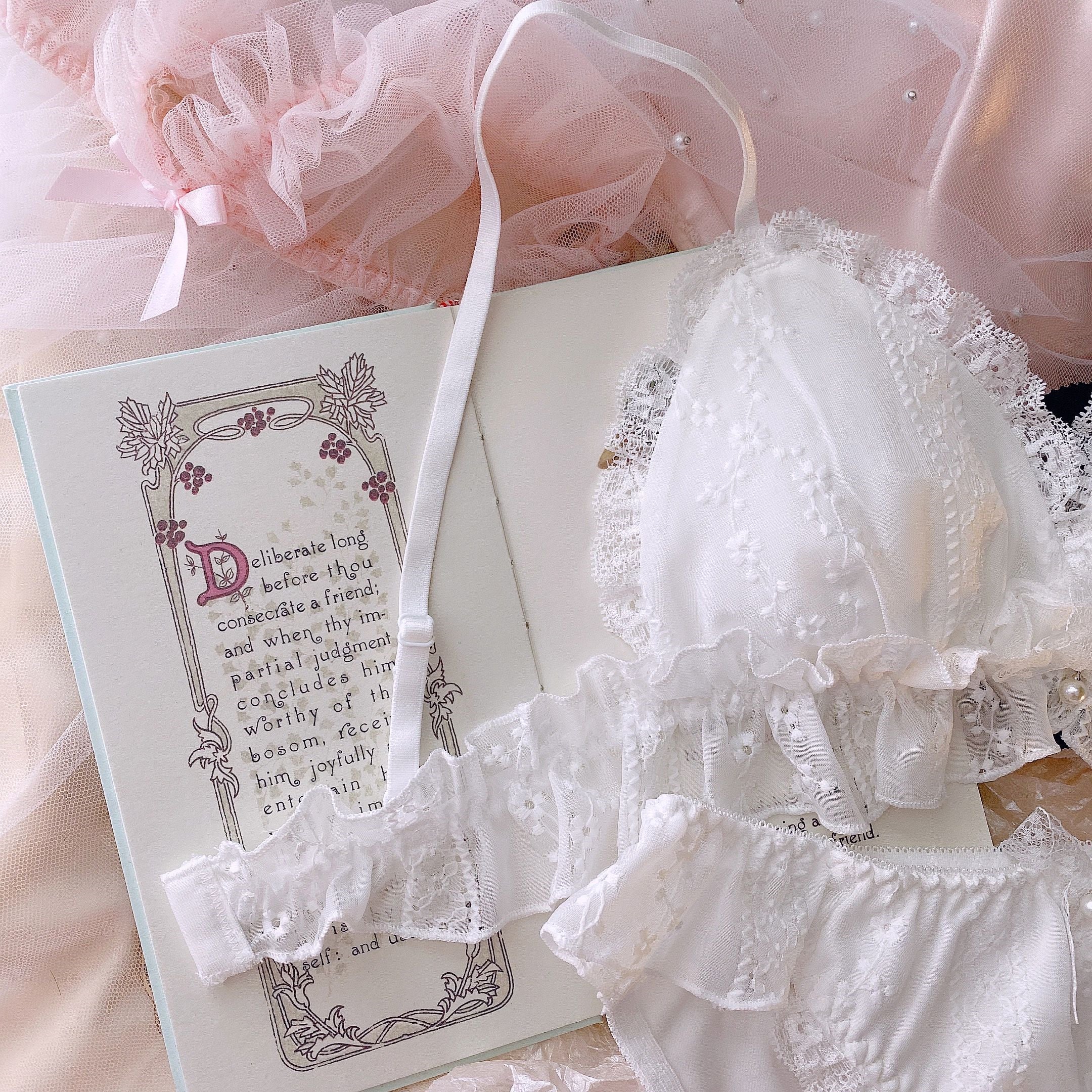 Fairy White Bra Set   HA0672 - Image 5