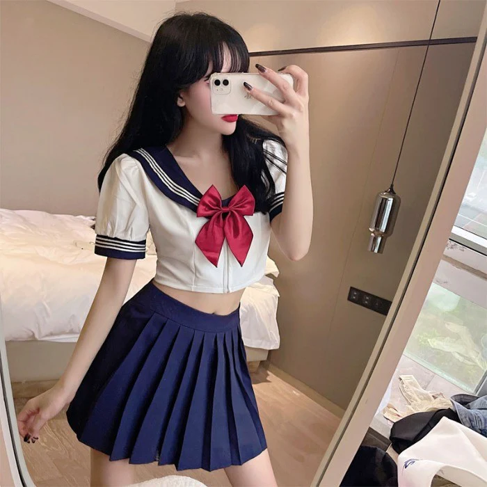 Fashionable age-reducing shirt and skirt two-piece set   HA1325 - Image 3
