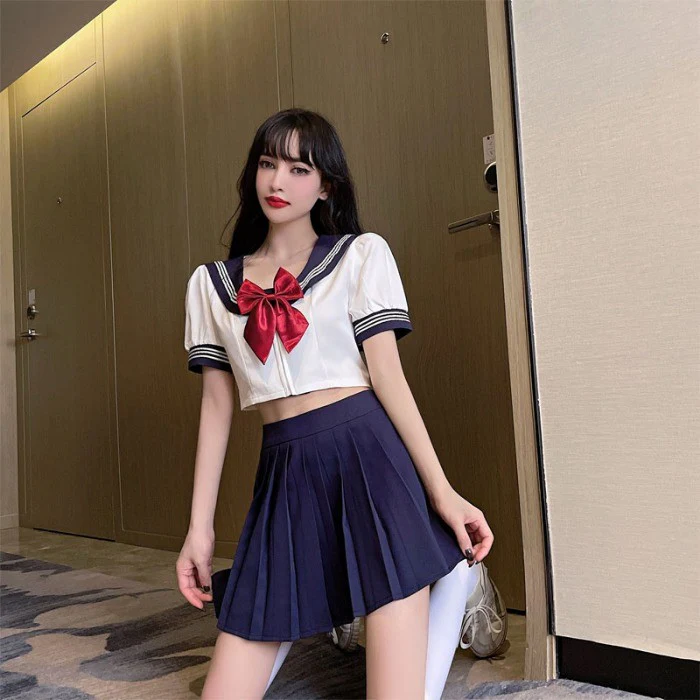 Fashionable age-reducing shirt and skirt two-piece set   HA1325 - Image 4
