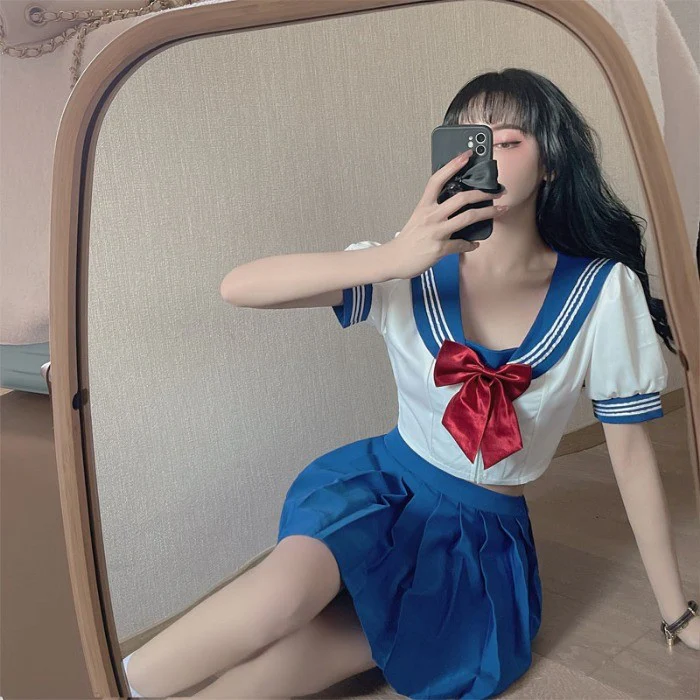 Fashionable age-reducing shirt and skirt two-piece set   HA1325 - Image 5