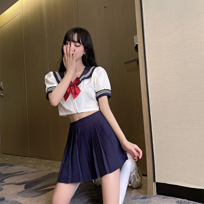Fashionable age-reducing shirt and skirt two-piece set   HA1325 - Image 6