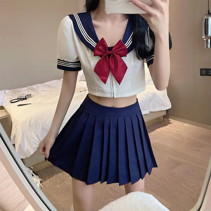 Fashionable age-reducing shirt and skirt two-piece set   HA1325 - Image 7