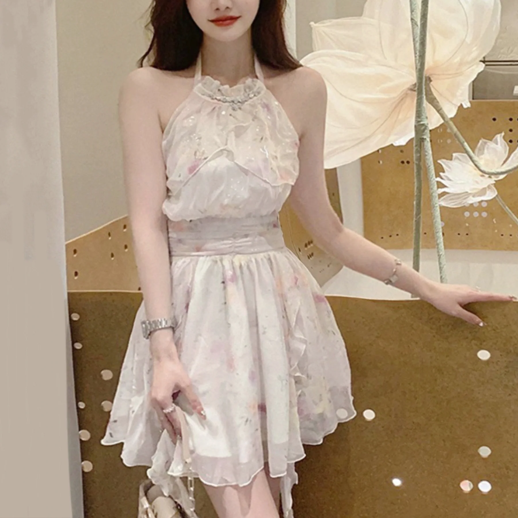 Floral halterneck dress HA2010