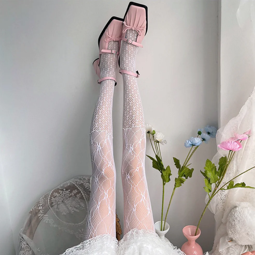 Floral Pantyhose Hollow Lace Pants  HA1405 - Image 3