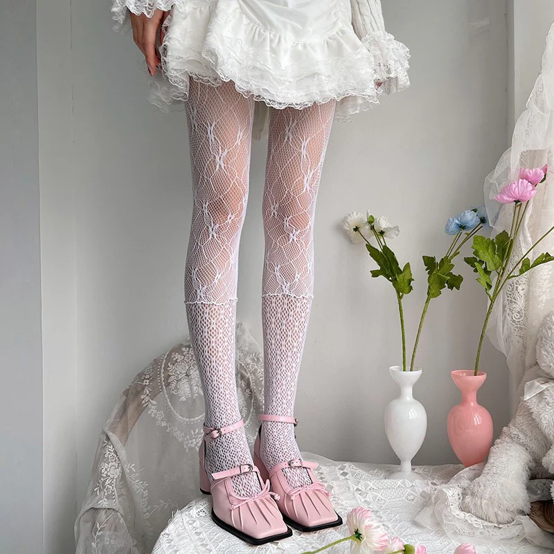 Floral Pantyhose Hollow Lace Pants  HA1405 - Image 4