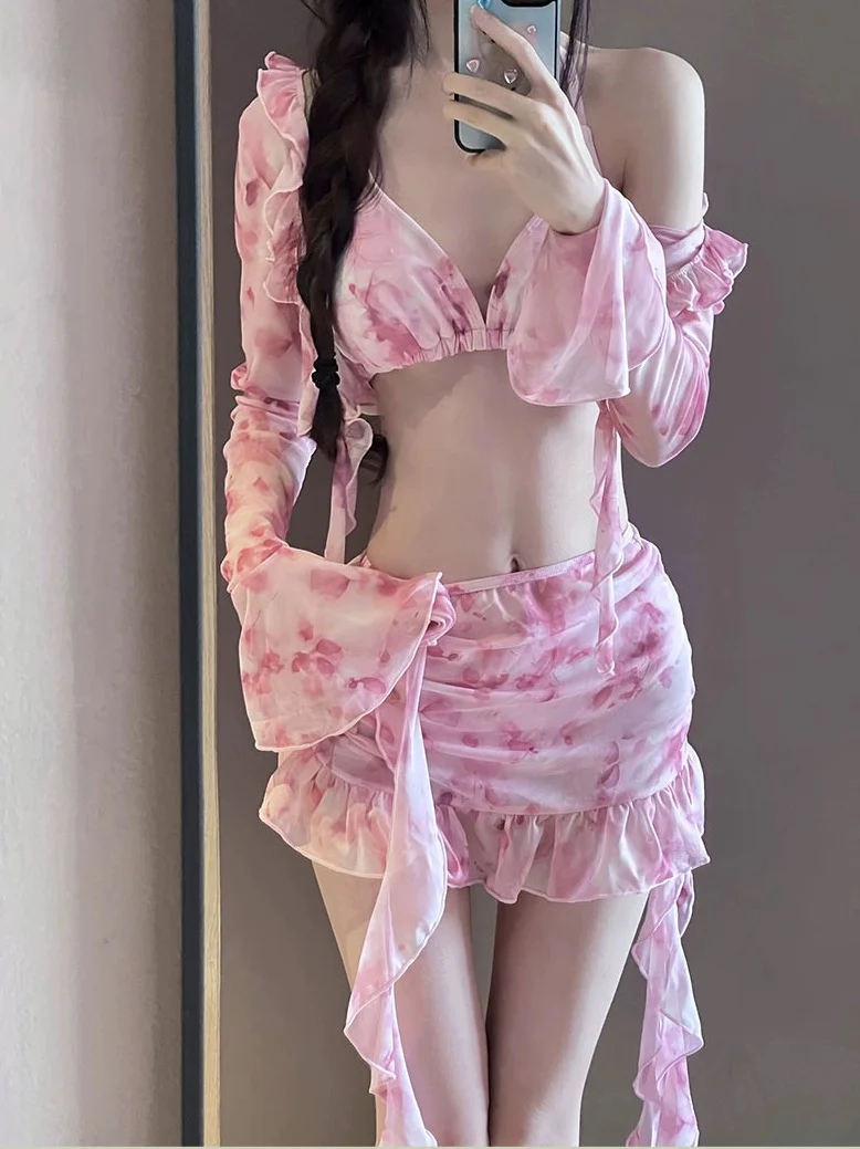 Floral pink bikini set HA2561 - Image 3