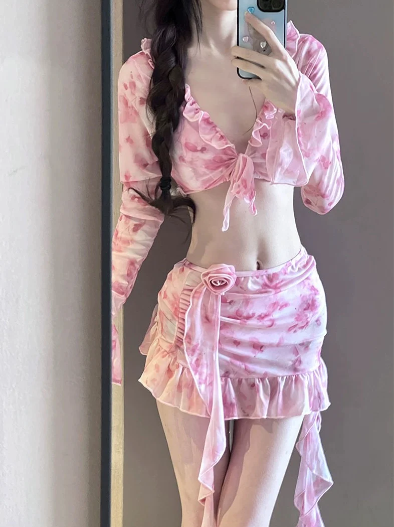 Floral pink bikini set HA2561 - Image 4