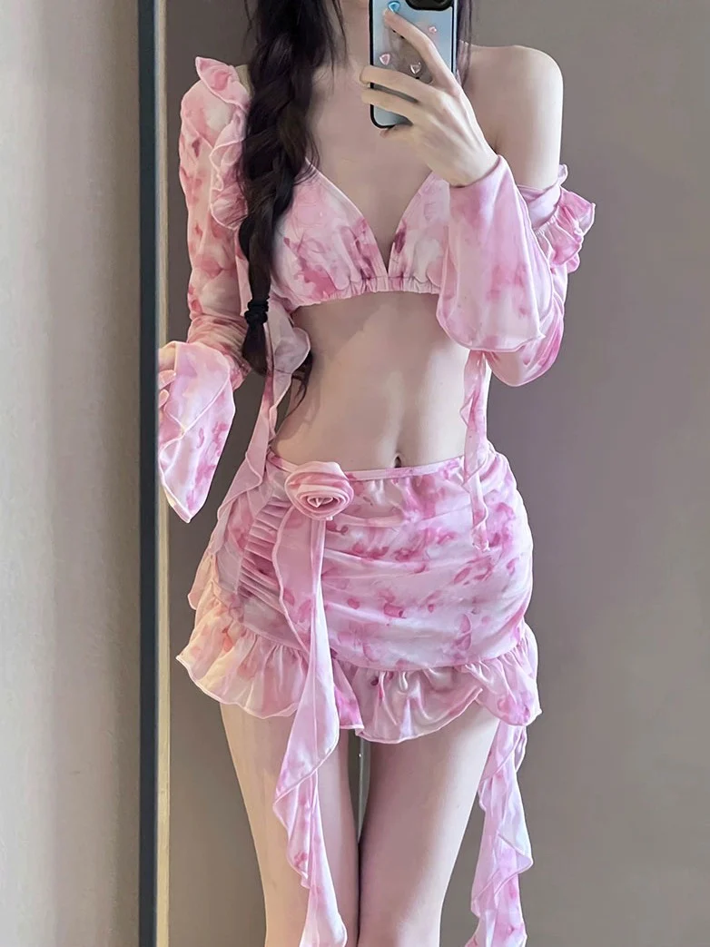 Floral pink bikini set HA2561 - Image 5