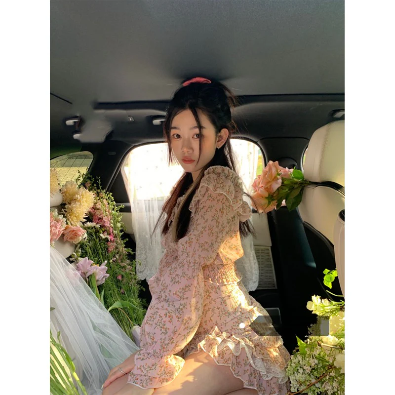 Floral Shirt Cover Hip Skirt Two-piece Set   HA1538 - Image 2
