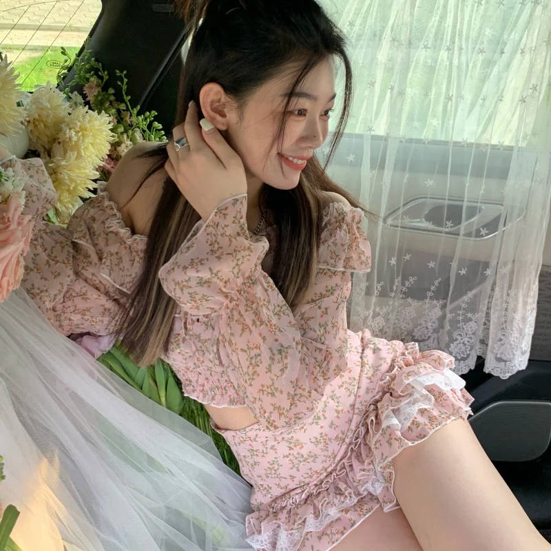 Floral Shirt Cover Hip Skirt Two-piece Set   HA1538 - Image 3