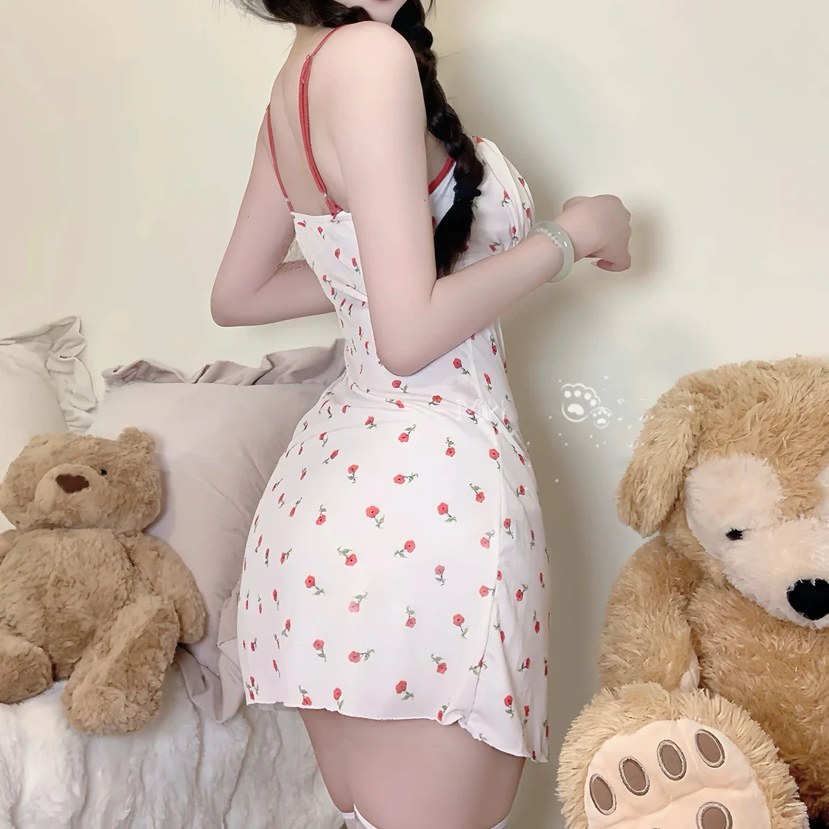 Floral suspender dress HA2663 - Image 5