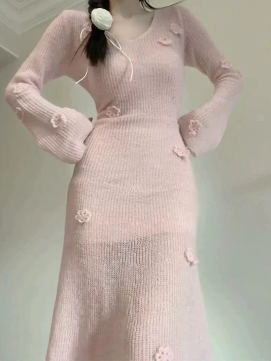Flower knitted dress HA2647 - Image 4