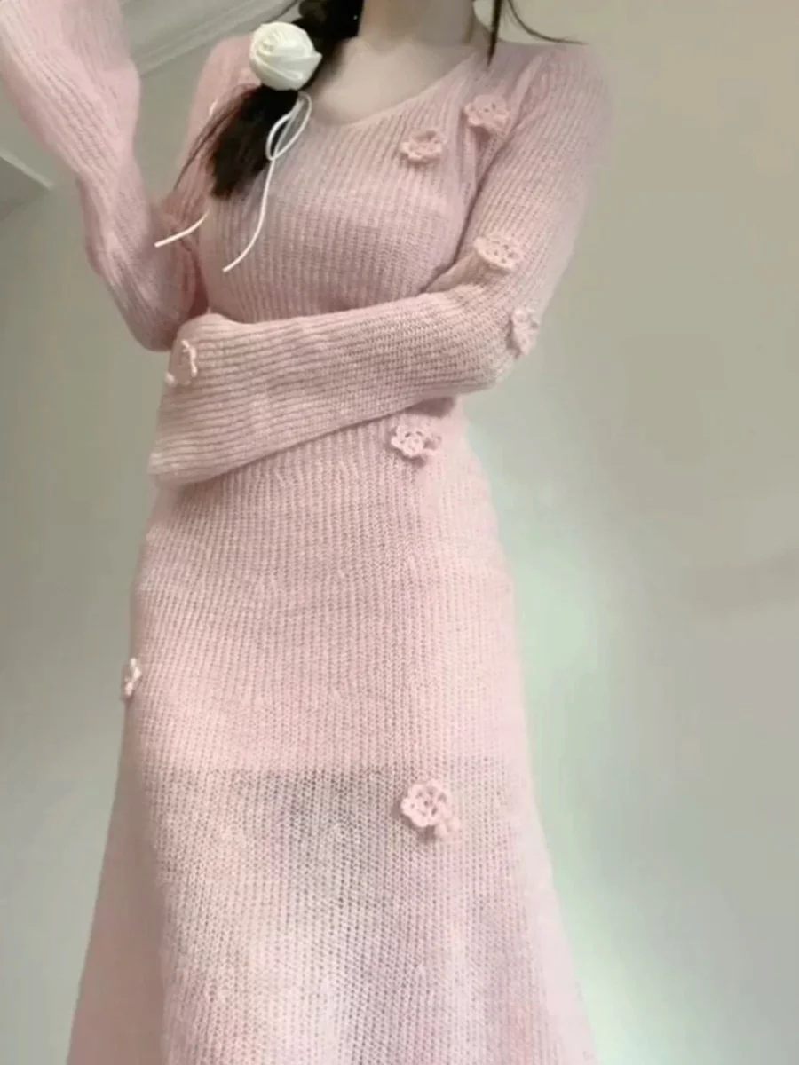 Flower knitted dress HA2647 - Image 5