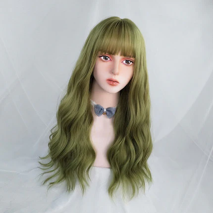 Fluorescent green long curly hair  HA0253 - Image 2