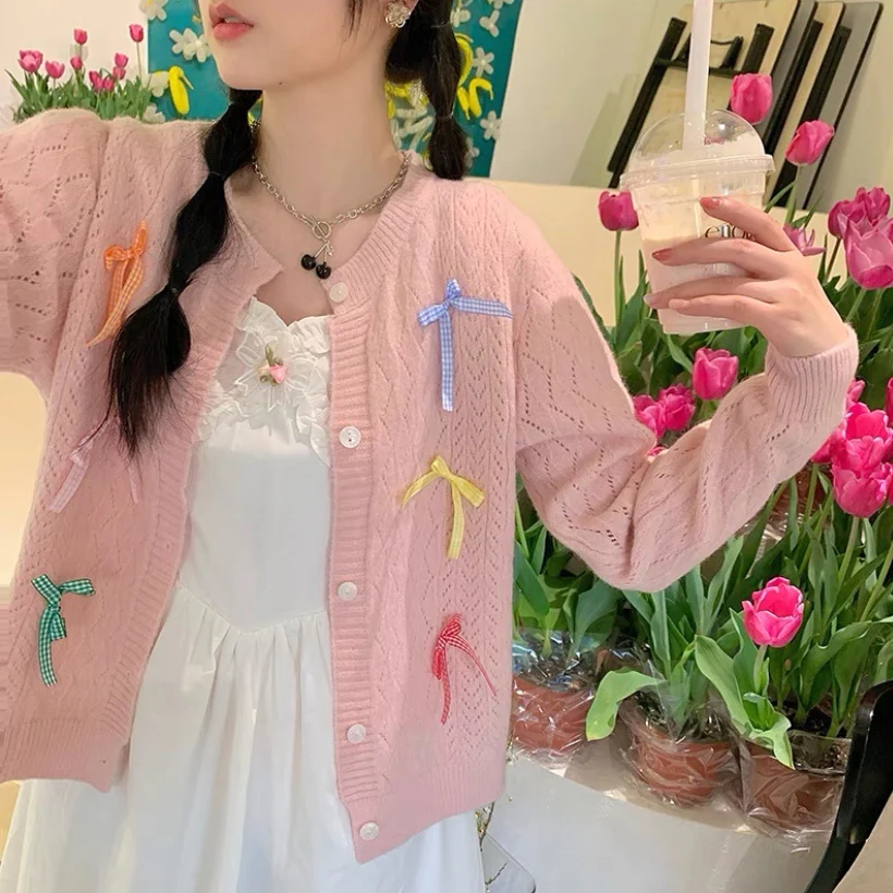 Fresh Bow Knit Cardigan HA425