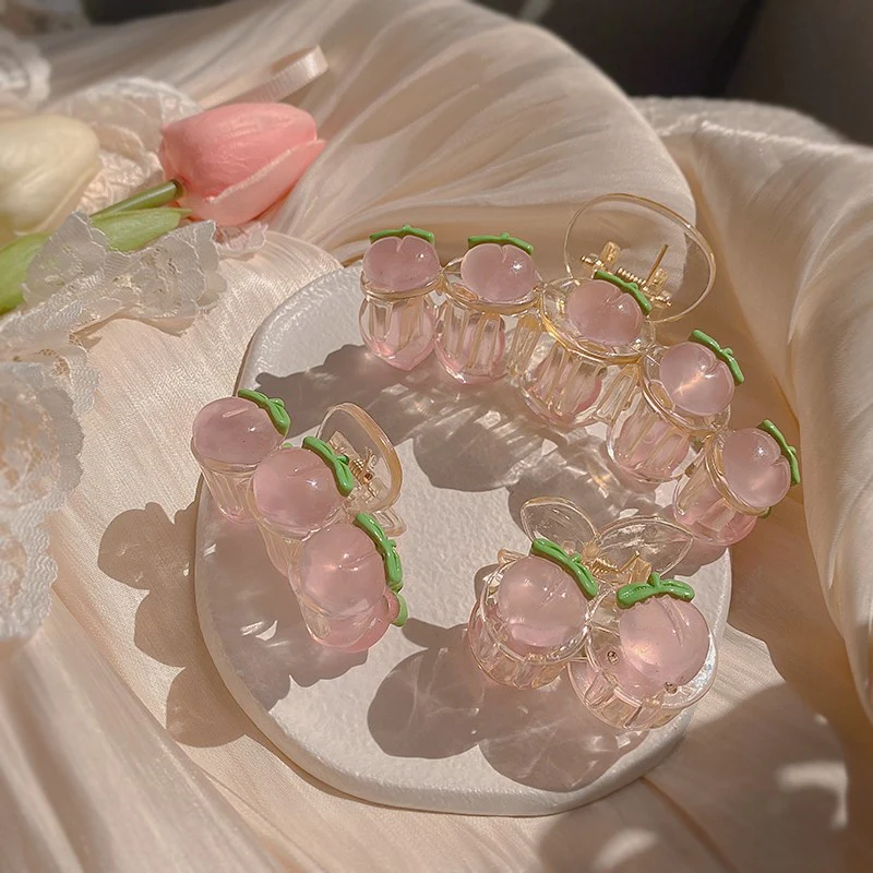 Fruit Pink Peach Hair Clip   HA1504 - Image 3