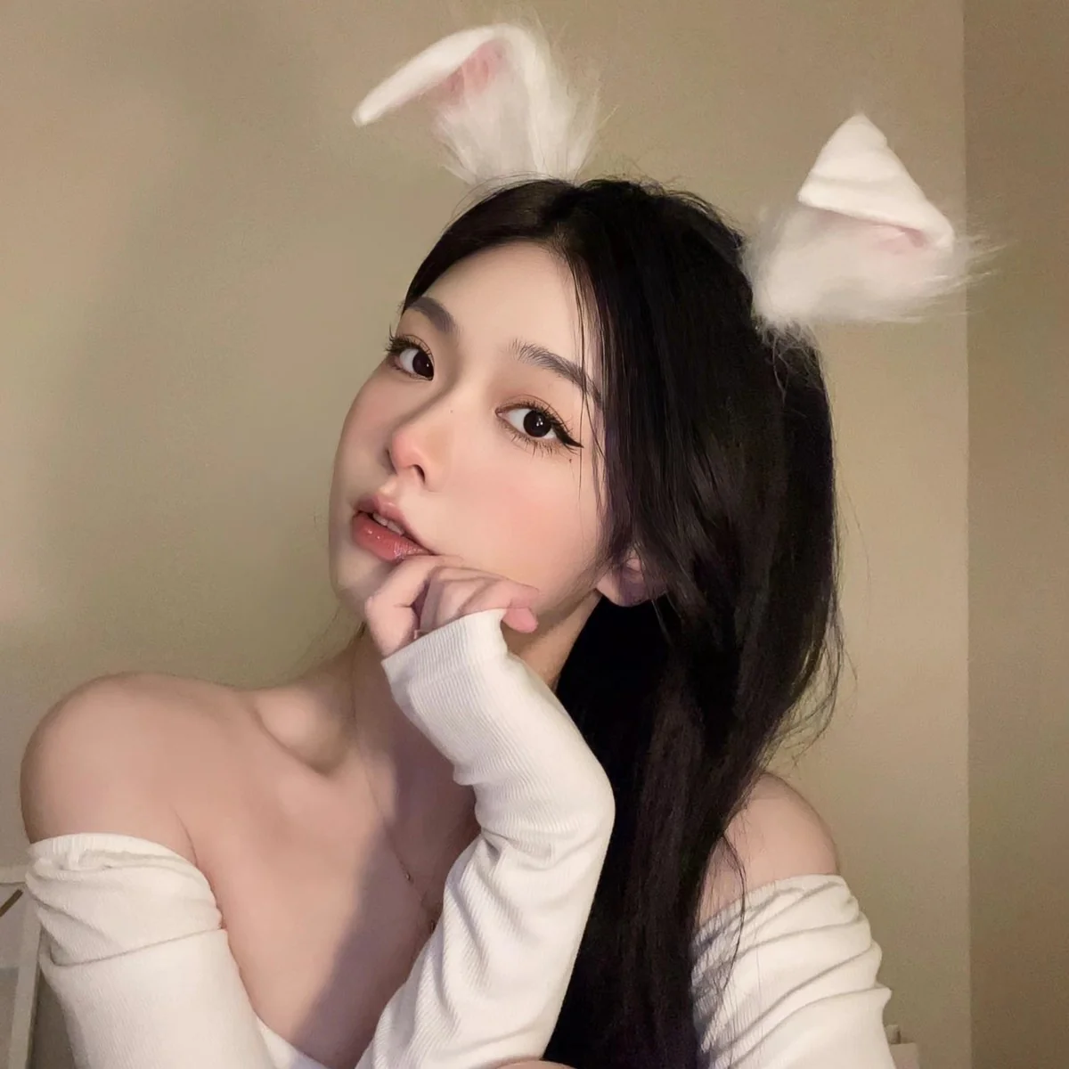 Furry Bunny Ears Headband  HA1425 - Image 3