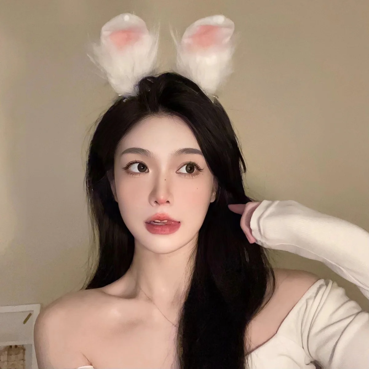 Furry Bunny Ears Headband  HA1425 - Image 5